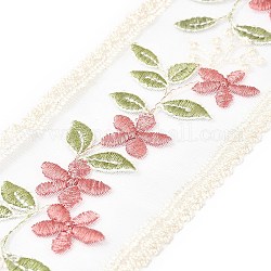 Gorgecraft 10 Yards Embroidery Polyester Lace Trim, for Sewing Decoration Craft, Flower, Antique White, 3-3/8~3-3/4 inch(85~95mm)