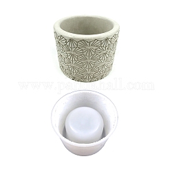 Moules en silicone de pot de fleur de colonne, moules de résine, pour la résine UV, fabrication artisanale de résine époxy, Motif géométrique, 104x80mm, diamètre intérieur: 76 mm