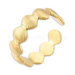 Placage ionique (ip) 304 anneau de manchette ouvert en acier inoxydable pour femme, véritable 18k plaqué or, nous taille 8 (18.1 mm)