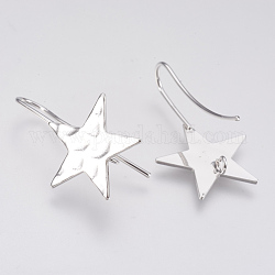 Accessoires de clous d'oreilles en laiton, étoiles du nord, sans nickel, Platine plaqué réel, 31.5x20mm, Trou: 2mm, pin: 1 mm