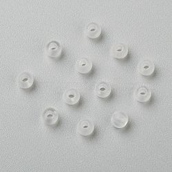 Perline acrilico rotondo trasparenti, bianco, smerigliato, circa4 mm di diametro, Foro: 1 mm, circa 14000 pcs/500g