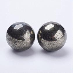 Décorations pour la maison à la pyrite naturelle, pas de trou / perles non percées, ballon rond, 40mm