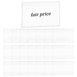 Cadre d'affichage de carte de table en acrylique, étiquettes de prix, rectangle, blanc, 10x6.25x0.35 cm