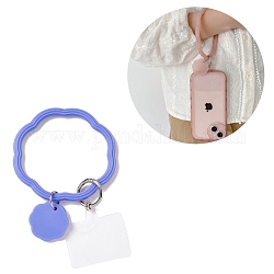 Lanière de téléphone à boucle en silicone, lanière de poignet avec porte-clés en plastique et alliage, bleu ardoise moyen, 19.5 cm