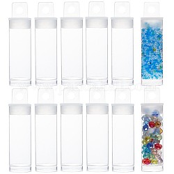 BENECREAT Plastic Bead Containers, Bottle, Column, Clear, 68x19mm, Hole: 6mm, Capacity: 10ml(0.34 fl. oz), 30pcs/set