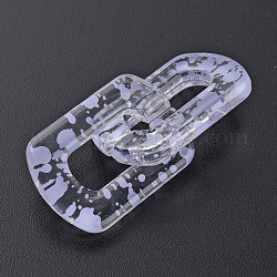Transparent Acrylic Linking Rings, Quick Link Connectors, for Cable Chains Making, Twist Oval, Lilac, 30.5x20.5x4mm, Inner Diameter: 8x18mm
