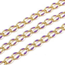 Латунные бордюрные цепи, с эмалью, катушка, долговечный, пайки, золотые, фиолетовые, ссылка: 10.3x7x1.25 mm