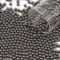 Microbilles en acier inoxydable, minuscules perles de clou de caviar, accessoires nail art de décoration, ronde, gunmetal, 3mm, environ 1980 pcs/220 g