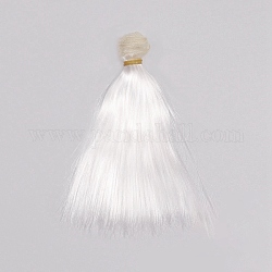 Imité mohair long cheveux raides poupée perruque cheveux, pour les filles de bricolage bjd créations accessoires, blanc, 150~1000mm