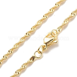 Messing-Singapur-Ketten-Halskette für Frauen, cadmiumfrei und bleifrei, echtes 18k vergoldet, 17.44 Zoll (44.3 cm)