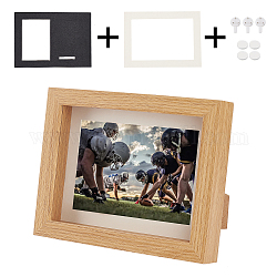 Cornici per foto in legno naturale, per cornice da tavolo con display, con la conclusione di vetro, rettangolo, Perù, 231x180x160mm