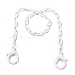 Персонализированные ожерелья-цепочки из абс-пластика, цепочки для сумочек, с карабин-лобстерами , белые, 18.97 дюйм (48.2 см)