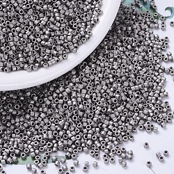Perles miyuki delica petites, cylindre, Perles de rocaille japonais, 15/0, (dbs0321) nickelé mat, 1.1x1.3mm, Trou: 0.7mm, environ 175000 pcs / sachet , 50 g / sac