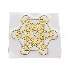 Pegatinas de latón autoadhesivas, Scrapbooking pegatinas, para artesanías de resina epoxi, estrella, dorado, 3.5x3.1x0.05 cm