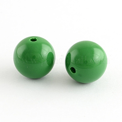 Chunky Kaugummi Runde Acrylperlen, grün, 8 mm, Bohrung: 1.5 mm, ca. 1700 Stk. / 500 g