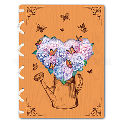 Gedenkkartenbuch aus Holz, Rechteck, Schmetterling, 180~200x130~150x3 mm