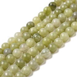 Natürliche Jade Perlen Stränge, Runde, 8 mm, Bohrung: 0.8 mm, ca. 46 Stk. / Strang, 14.76'' (37.5 cm)