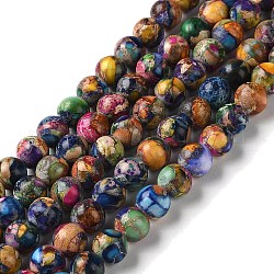 Brins de perles de jaspe impérial naturel, teinte, ronde, colorées, 8~8.5mm, Trou: 1~1.2mm, Environ 47~48 pcs/chapelet, 15.16 pouce (38.5 cm)