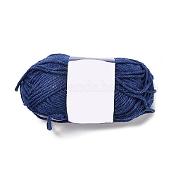 Fil de fibre acrylique à tricoter en coton au lait, Fil à crochet 5 épaisseur, fil d'aiguille à poinçonner, bleu de Prusse, 2mm
