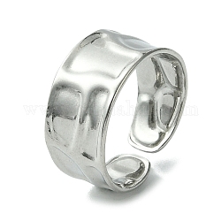 304 anello a polsino aperto in acciaio inossidabile, colore acciaio inossidabile, misura degli stati uniti 6 3/4 (17.1mm)