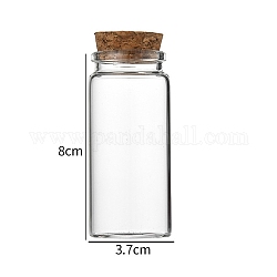 Glass Bottle, with Cork Plug, Wishing Bottle, Column, Clear, 3.7x8cm, Capacity: 60ml(2.03fl. oz)