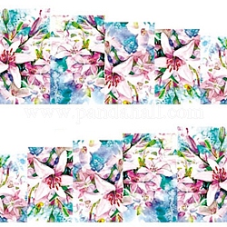 Arte de uñas de gel deslizante de marca de agua, flor cielo estrellado patrón cubierta completa envuelve pegatinas de uñas, para mujer niñas diy diseño de arte de uñas, colorido, 6x5 cm