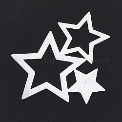 Pendentifs en aluminium, pendentifs découpés au laser, étoiles du nord, couleur argentée, 42.5x43x1mm