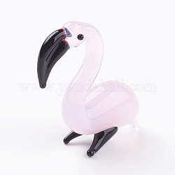 Hauptdekorationen, handgefertigt Murano-Display Dekorationen, Flamingo-Form, Lavendel erröten, 23x8x25 mm