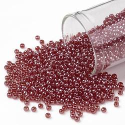 Toho perles de rocaille rondes, Perles de rocaille japonais, (109b) lustre transparent rubis siam, 11/0, 2.2mm, Trou: 0.8mm, à propos 1110pcs / bouteille, 10 g / bouteille