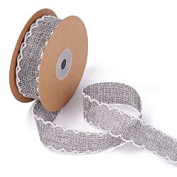 Wickelband aus Polyesterimitat-Leinen, für handwerkliche Dekoration, Blumenbögen Handwerk, Grau, 1 Zoll (25 mm), ca. 10 Yards / Rolle