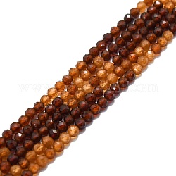 Natürlicher Granat Perlen Stränge, facettiert, Runde, 4 mm, Bohrung: 0.8 mm, ca. 108 Stk. / Strang, 15.16''~15.55'' (38.5~39.5 cm)