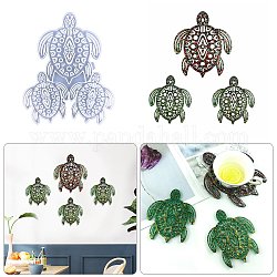 DIY Sea Turtle Wall Decoration Silicone Molds, Resin Casting Molds, for UV Resin, Epoxy Resin Craft Making, White, 310x255x9mm, Inner Diameter: 200x180mm & 140x124mm