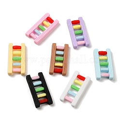 Непрозрачные кабошоны из смолы, лестница цвета радуги, разноцветные, 30.5x15x4 мм