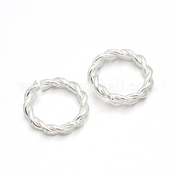 Barril anillo plateado anillos de hierro enlace, marcos de círculo, color plateado, 15x2mm