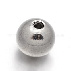 303 perline in acciaio inossidabile, colore acciaio inossidabile, tondo, 8mm, Foro: 2 mm