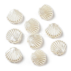 Perlas de imitación cuentas de perlas, shell forma, 10x11.5x4mm, agujero: 1.8 mm