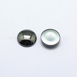 Non magnetici cabochon ematite sintetici, mezzo tondo/cupola, grigio, grigio scuro, 20x5.5mm