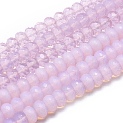Perlas opalite hebras, facetados, rerondana plana, 11.5x7~7.5mm, agujero: 1 mm, aproximamente 50 pcs / cadena, 15.16 pulgada (38.5 cm)