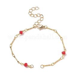 Fabrication de bracelet chaîne en perles de verre, avec fermoir mousqueton, pour la fabrication de bracelets lien, or, 6-1/4 pouce (16 cm)