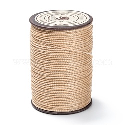 Hilo redondo de hilo de poliéster encerado, cordón de micro macramé, cuerda retorcida, para coser cuero, mocasín, 0.65mm, alrededor de 87.48 yarda (80 m) / rollo