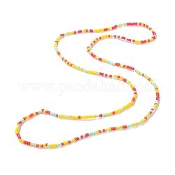 Waist Beads, Glass Seed Beads Stretch Body Chain, Fashion Bikini Jewelry for Women, Yellow, 31-1/2~32-1/4 inch(80~82cm)
