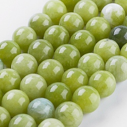 Естественно оливин шарик нити, круглые, 10 мм, отверстие : 0.8 мм, около 38 шт / нитка, 15.3 дюйм (39 см)