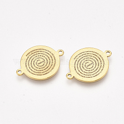 304 Stainless Steel Links, with Enamel, Flat Round with Word, Golden, 21.5x16x1mm, Hole: 1.4mm