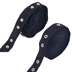 Gorgecraft cinta de botón a presión de hierro en tono platino, cinta de ajuste de sujetadores de poliéster para manualidades de costura diy, negro, 3/4 pulgada (19 mm)