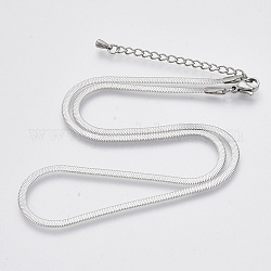 304 collar de cadenas de espiga de acero inoxidable, con cierre de langosta, sin níquel, Platino, 16.5 pulgada (42 cm)