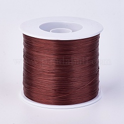 Cuerda de cristal elástica plana, Hilo de cuentas elástico, para hacer la pulsera elástica, coco marrón, 0.7mm, alrededor de 546.8 yarda (500 m) / rollo