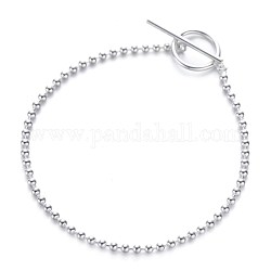 925 bracelet chaîne en argent sterling avec gros fermoirs à bascule, cadeau de bijoux pour elle, platine, 7-1/8 pouce (18 cm)