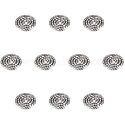 Pandahall 200 Uds cuentas espaciadoras de disco aleación tibetana plata antigua espaciadores redondos planos de joyería para la fabricación de joyas de pulsera, 10mm, agujero: 2 mm