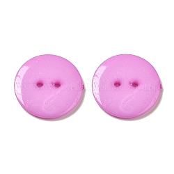 Acrylic Sewing Buttons, Plastic Buttons for Costume Design, 2-Hole, Dyed, Flat Round, Medium Orchid, 24x3mm, Hole: 2mm