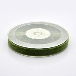 Cinta de terciopelo de poliéster para embalaje de regalo y decoración de festival, oliva, 1/2 pulgada (13 mm), aproximamente 25yards / rodillo (22.86 m / rollo)